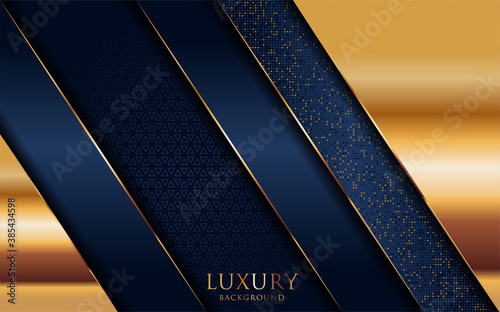 Luxury navy blue background combine with golden lines element.