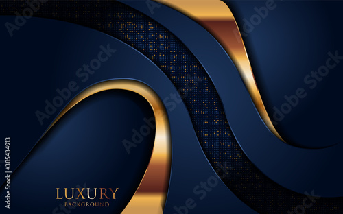 Luxury navy blue background combine with golden lines element.