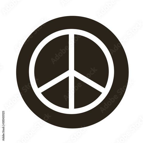 peace symbol block style icon