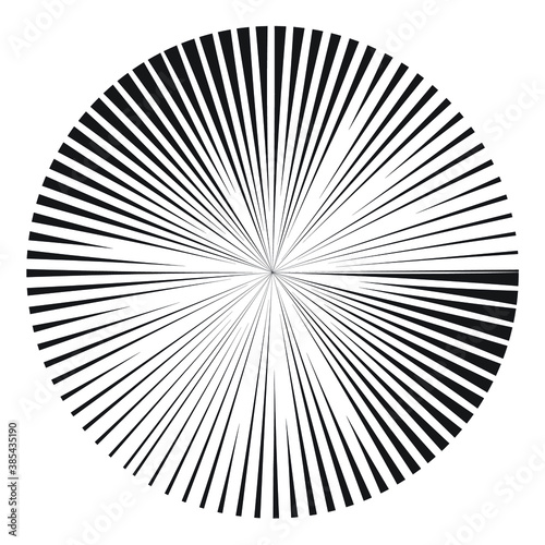 Radial speed Lines in Spiral Form for comic books . fireworks Explosion background . Vector Illustration . Starburst  round Logo . Circular Design element . Abstract Geometric star rays . Sunburst .