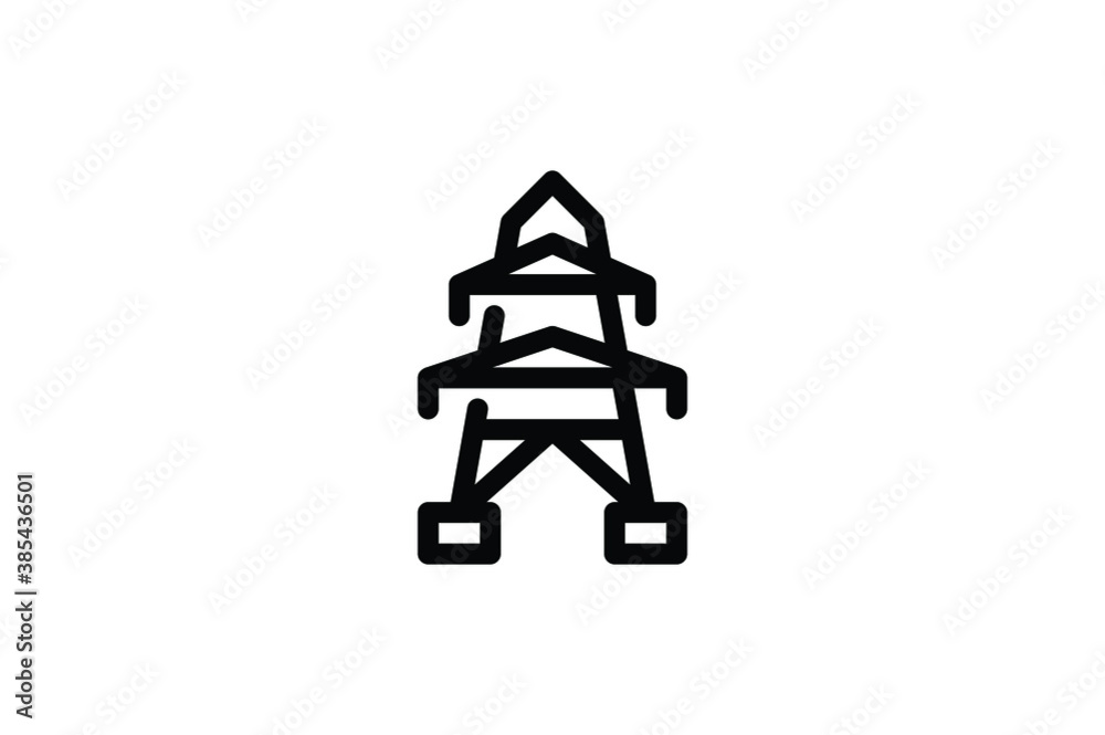  Energy Outline Icon - Electrical Power Grid