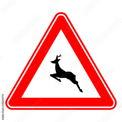 Traffic, road sign. Wild animals may pass