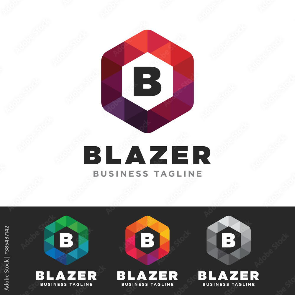 Fototapeta premium Hexagon Cubical B Letter Logo. Vector template. Logo in a vector format, fully editable with no loss of quality.
