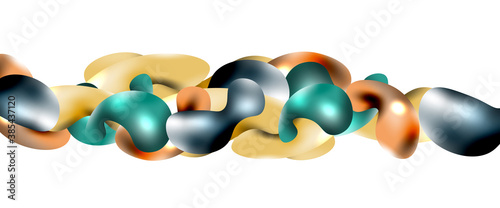 Bubbles abstract background. Liquid splashes on white vector template