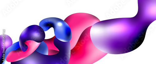 Bubbles abstract background. Liquid splashes on white vector template