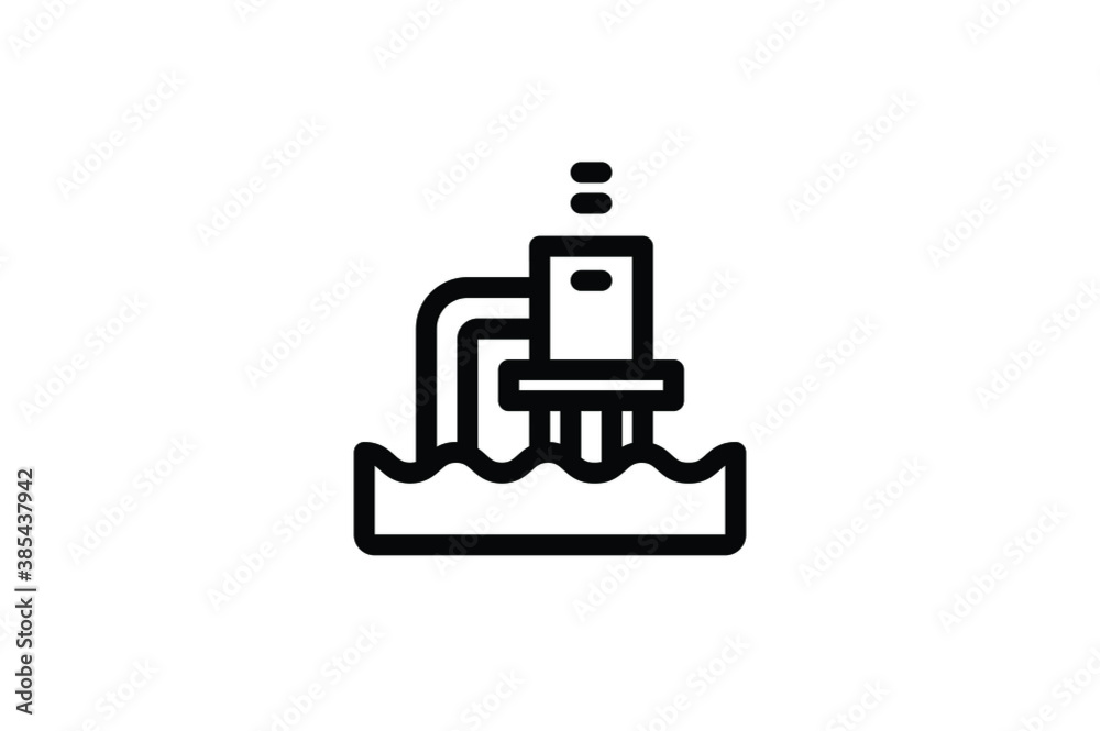 Energy Outline Icon - Offshore Mine Energy Outline Icon - Offshore Mine