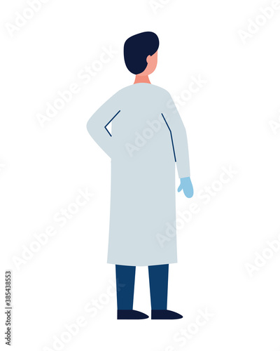 doctor worker avatar character flat style
