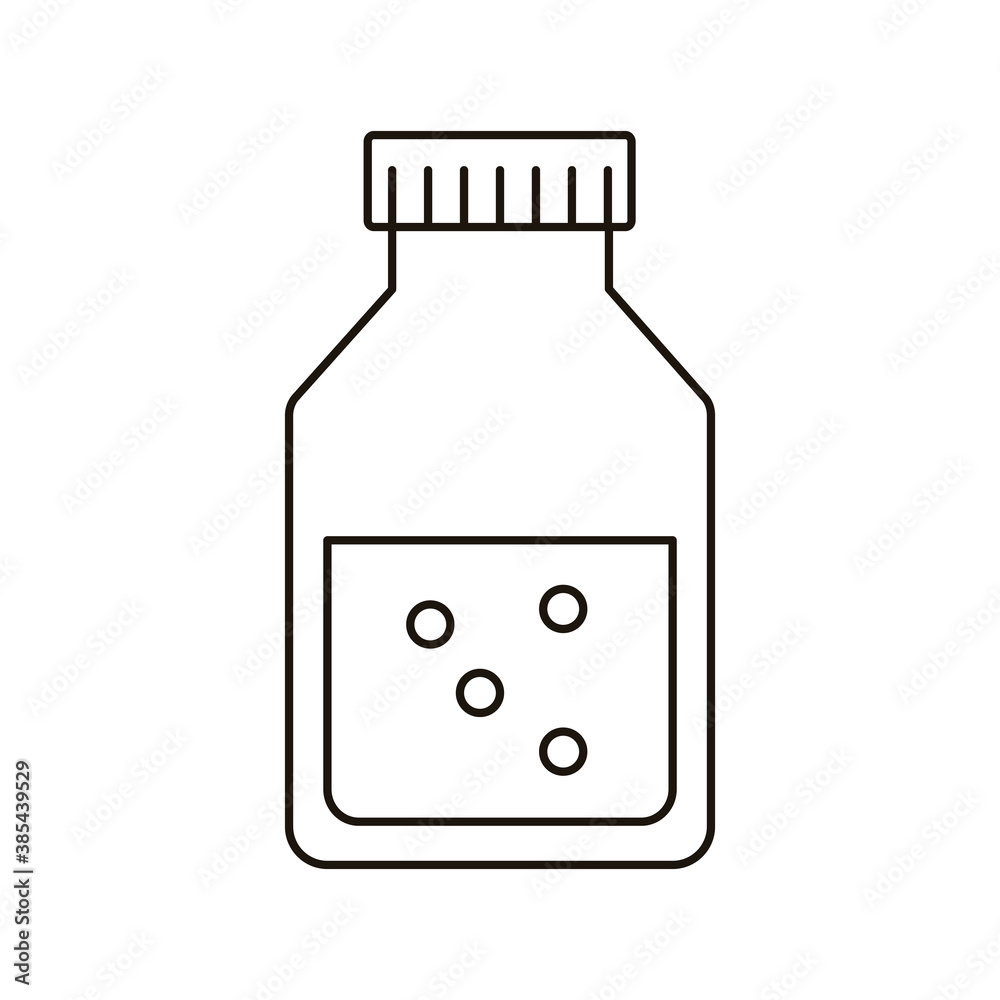 bottle of medicine drugs line style icon bottle of medicine drugs line style icon