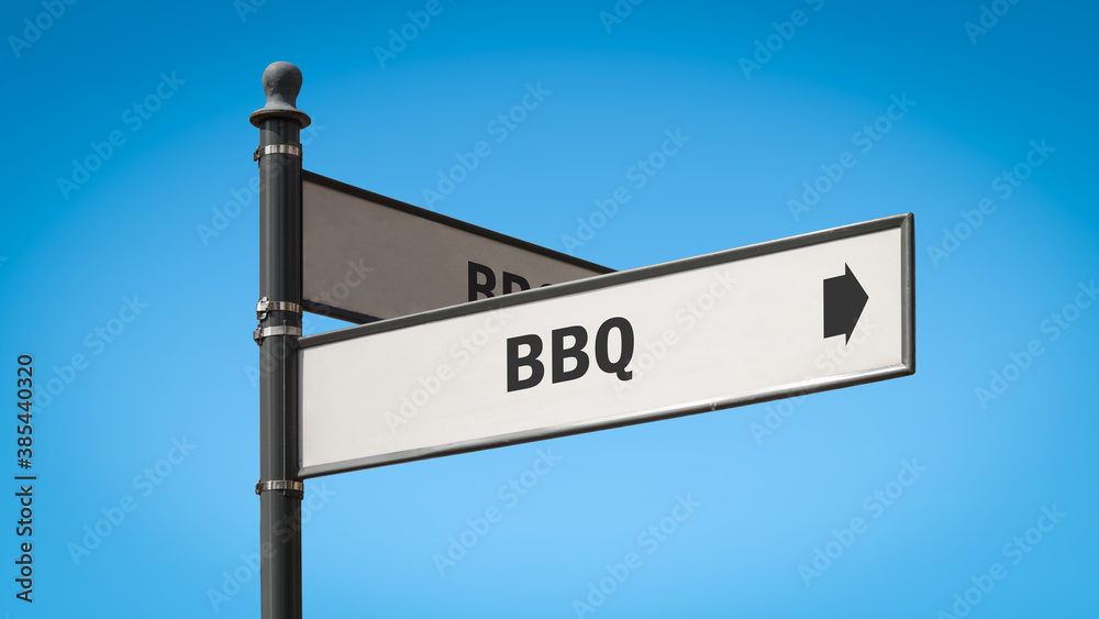 Fototapeta premium Street Sign to BBQ