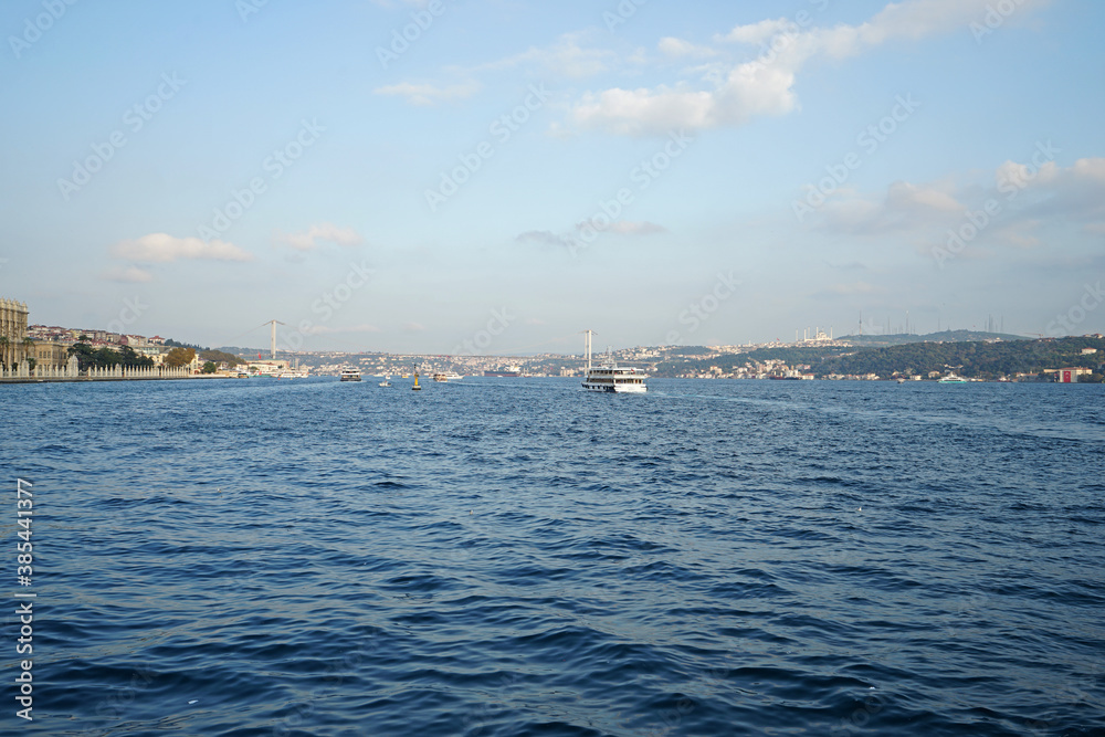Bosphorus Strait cruise tour, separates Europe and Asia continents One of the highlights in Istanbul- Turkey