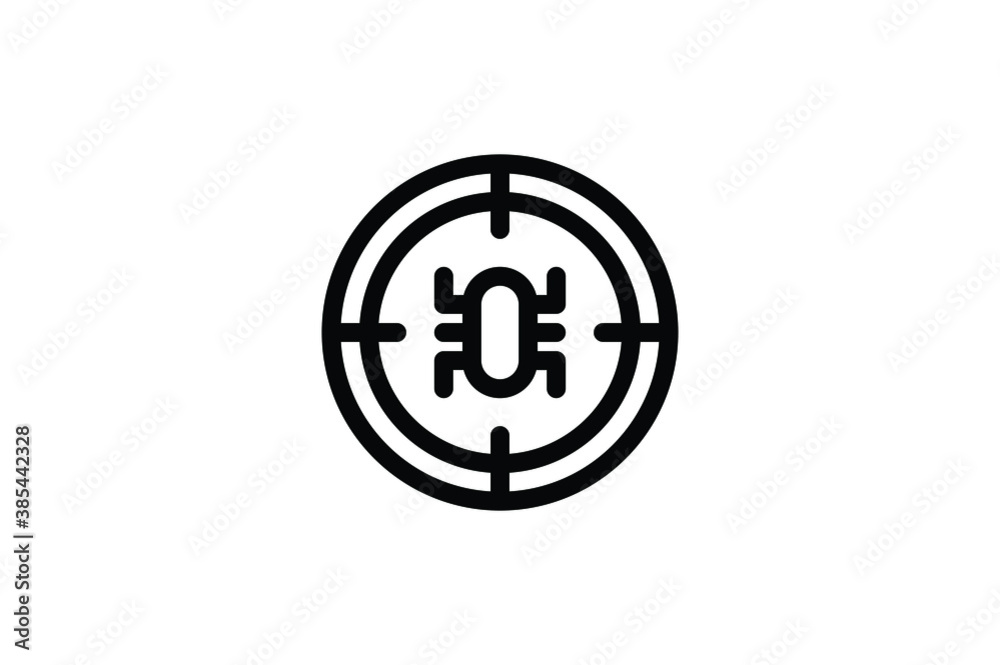 Antivirus Outline Icon - Malware Target Antivirus Outline Icon - Malware Target