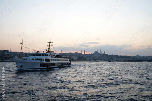 Bosphorus Strait cruise tour  separates Europe and Asia continents One of the highlights in Istanbul- Turkey
