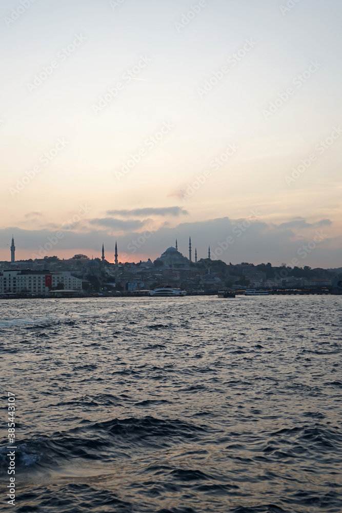 Bosphorus Strait cruise tour, separates Europe and Asia continents One of the highlights in Istanbul- Turkey