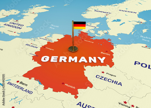Germany Map and Flag