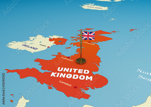 United Kingdom Map and Flag