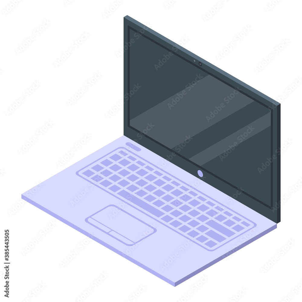 Laptop monitor icon. Isometric of laptop monitor vector icon for web design isolated on white background Laptop monitor icon. Isometric of laptop monitor vector icon for web design isolated on white background