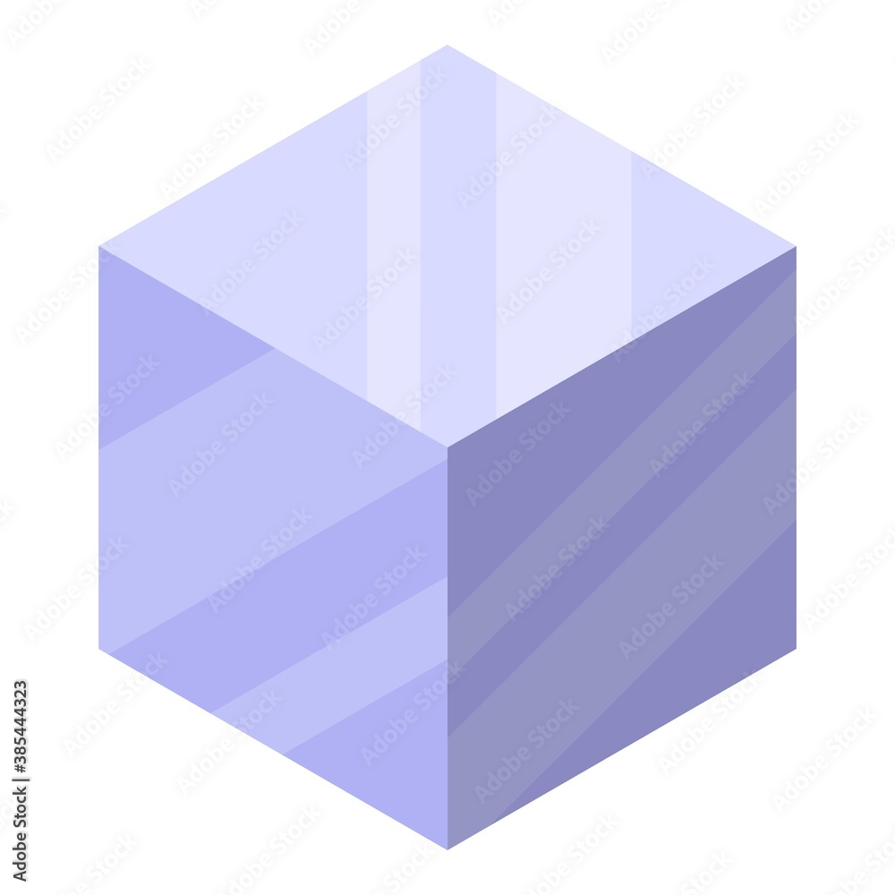 Ice cube icon. Isometric of ice cube vector icon for web design isolated on white background Ice cube icon. Isometric of ice cube vector icon for web design isolated on white background