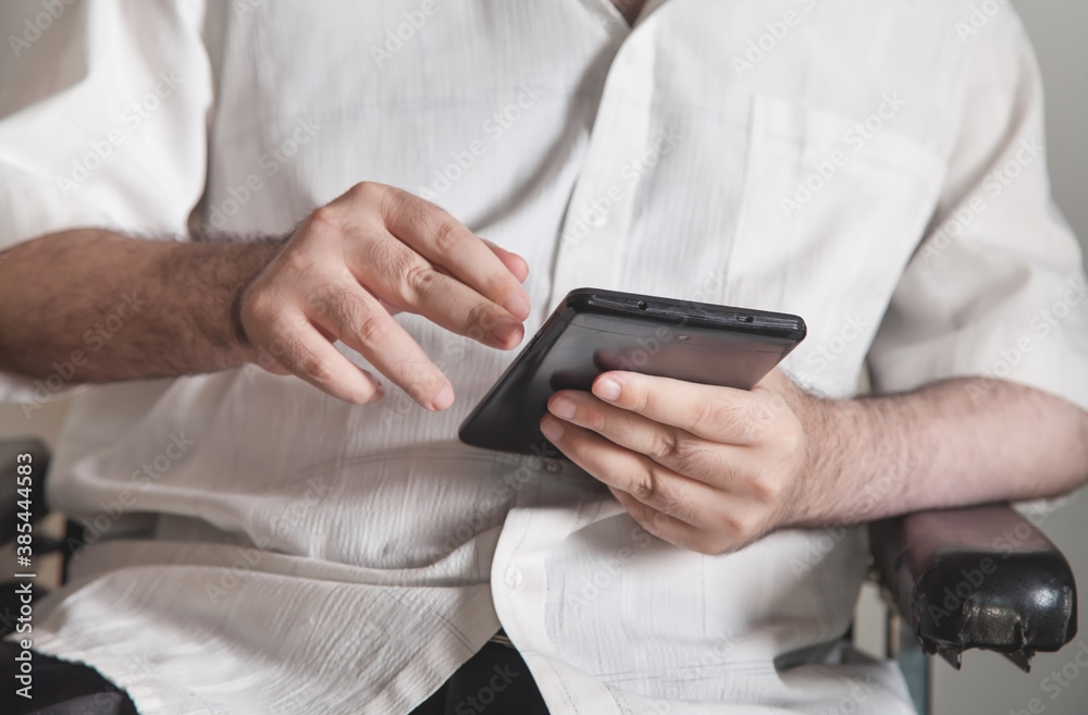 Man using digital tablet. Technology, Network, Business Man using digital tablet. Technology, Network, Business