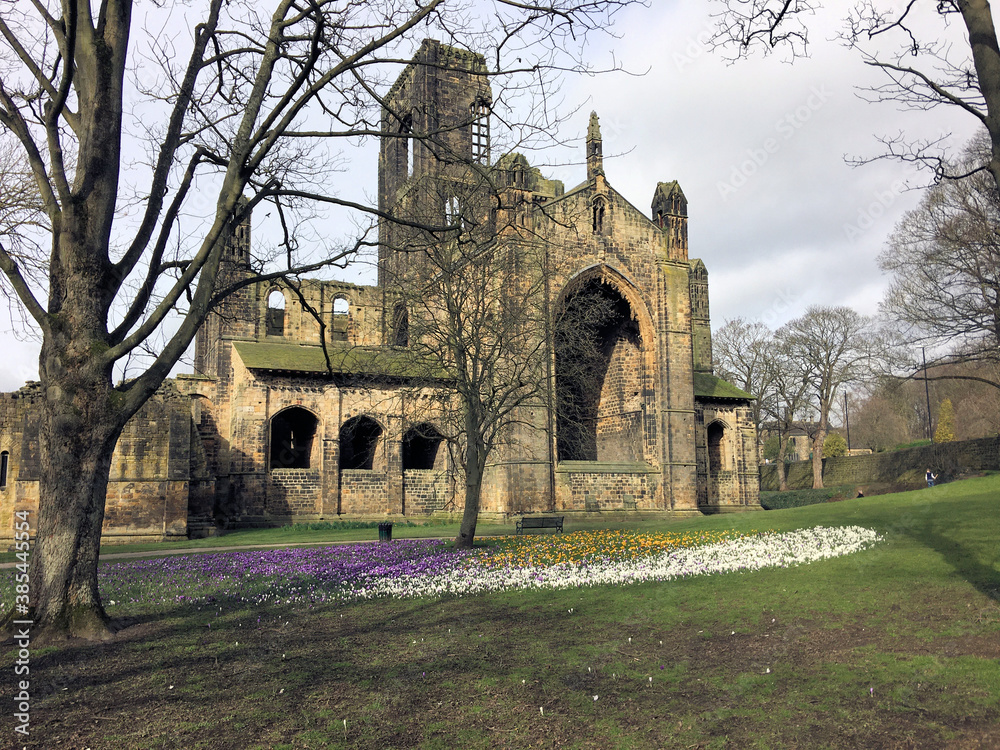 Kirkstall Abbey in Leeds in the early morning