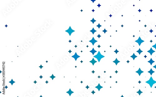 Light BLUE vector background with colored stars.