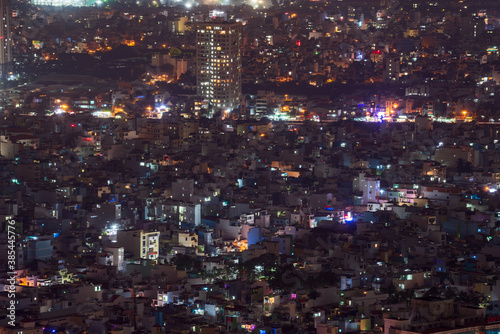 Nightscape of Ho Chi Minh City near residential area. © hit1912