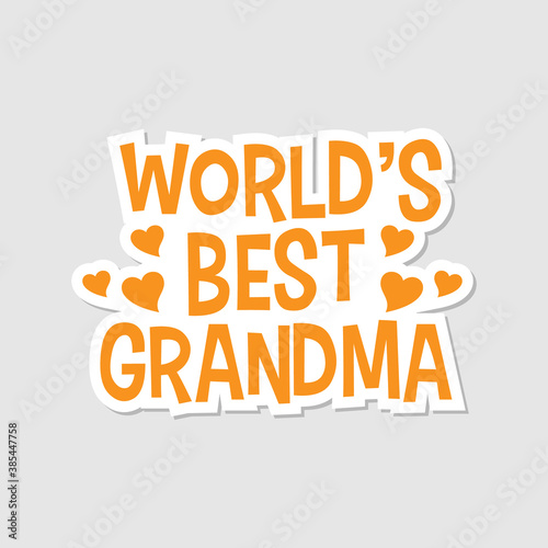 World's Best Grandma Sticker Graphic Illustration