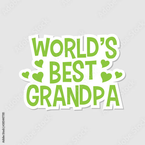 World's Best Grandpa Sticker Graphic Illustration