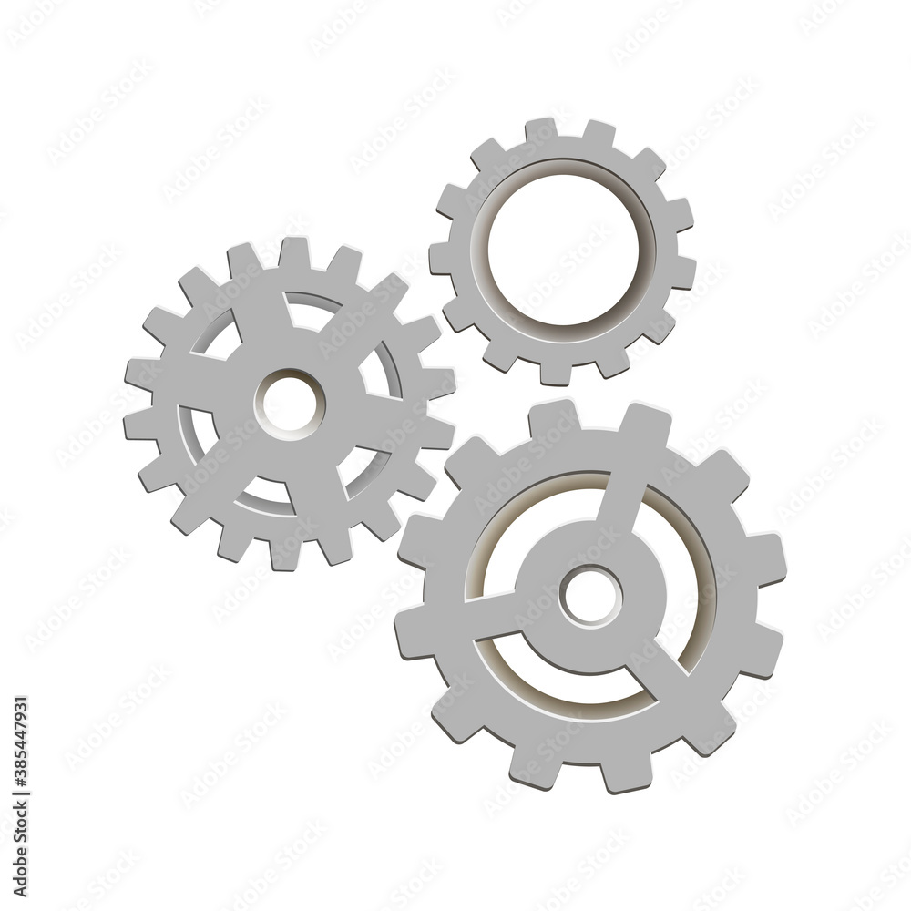 Metal gears set. Factory gears vector icon. Mechanical gear. The image of the gear. Machine gear. Cogwheel gear