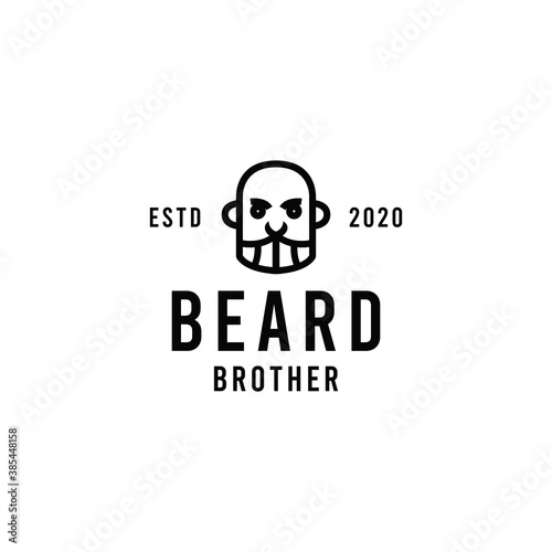 bearded face logo design Vector