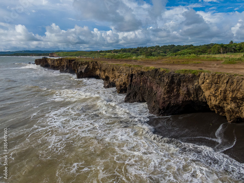Beautiful aerial view of el Peñon de Guacalillo in Puntarenas Costa Rica