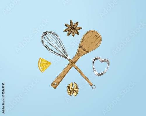 Hand drawn baking logo template