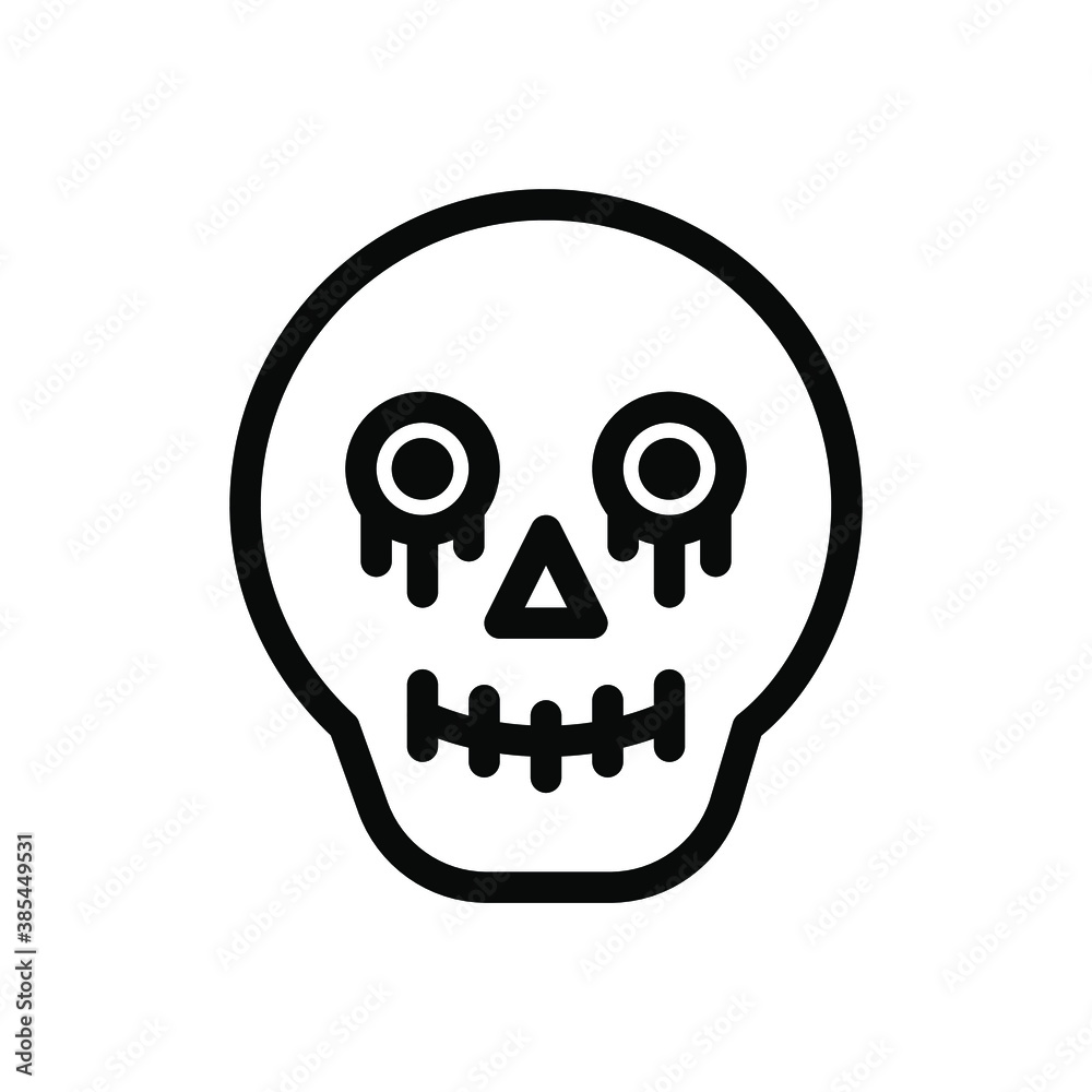 Skull  line icon. Cute and scary skull, Halloween party vector design concept, Isolated on white background. editable stroke 