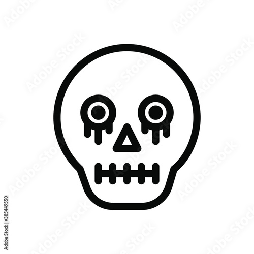 Skull  line icon. Cute and scary skull, Halloween party vector design concept, Isolated on white background. editable stroke 