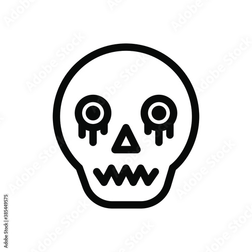 Skull  line icon. Cute and scary skull, Halloween party vector design concept, Isolated on white background. editable stroke 