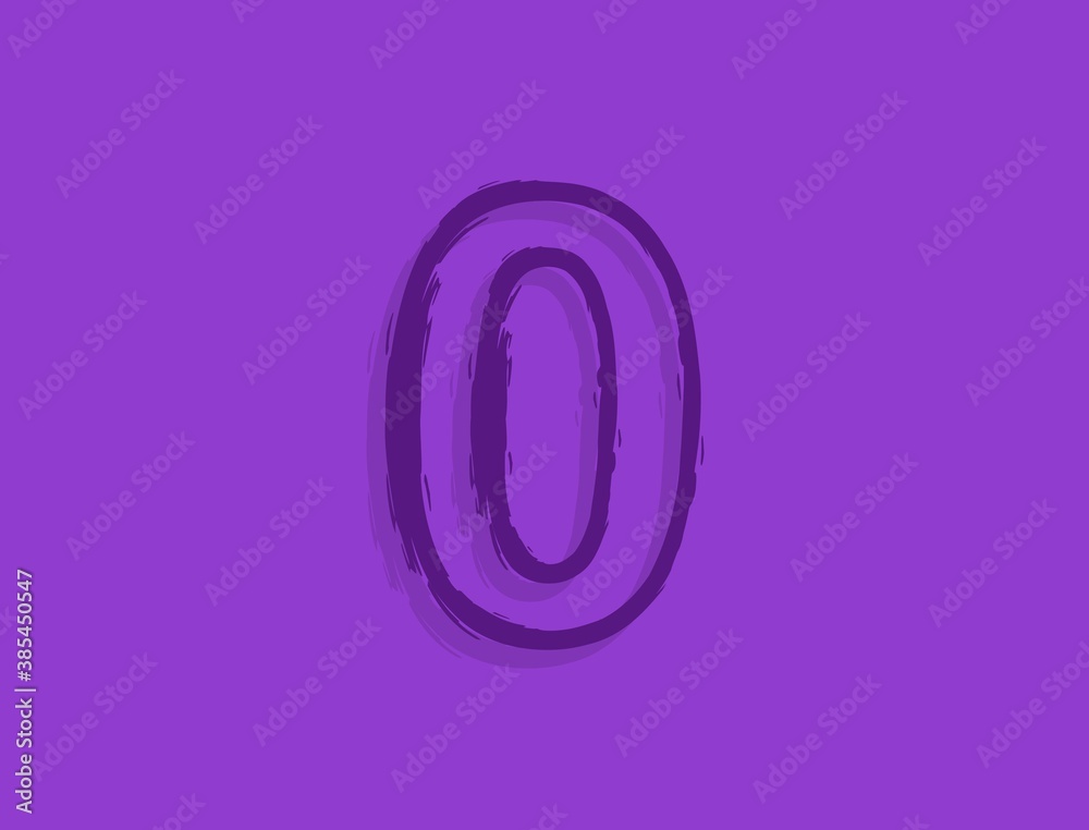 0 number font, hand drawn brush stroke. Modern, elegant calligraphic design. For design element, logo, creative poster etc. Vector illustration 0 number font, hand drawn brush stroke. Modern, elegant calligraphic design. For design element, logo, creative poster etc. Vector illustration