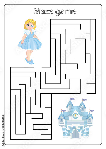Education developing worksheet. Color by Number. Maze game. Activity page. Puzzle for children. Riddle for preschool. Cute cartoon style.