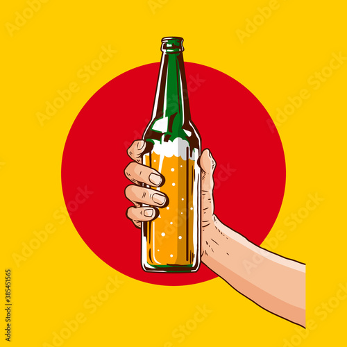 beer bottle and beer
