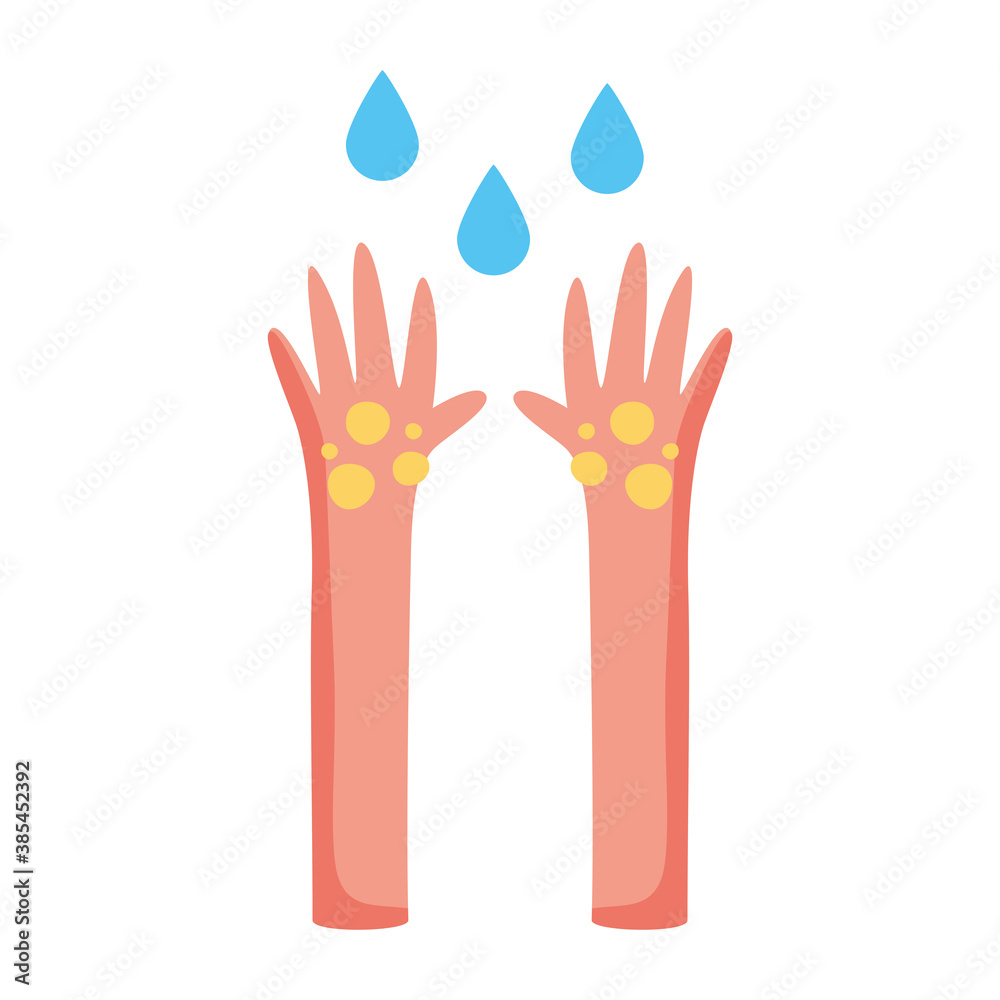 hands human washing isolated icon