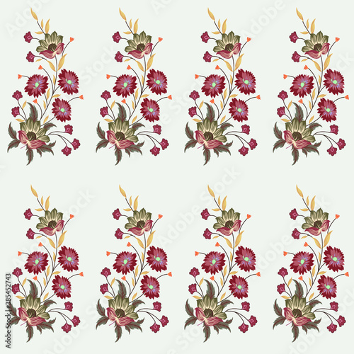 seamless vector flowers pattern no white background