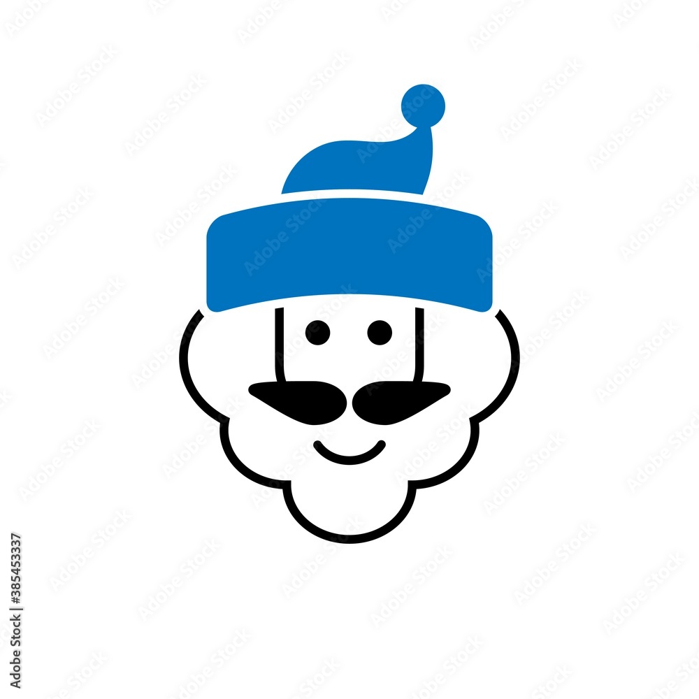 Santa Claus, simple Christmas flat icon design Santa Claus, simple Christmas flat icon design
