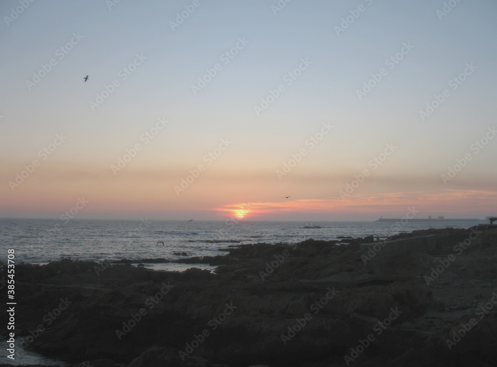 Sunset over the Atlantic ocean, Porto, Portugal Sunset over the Atlantic ocean, Porto, Portugal