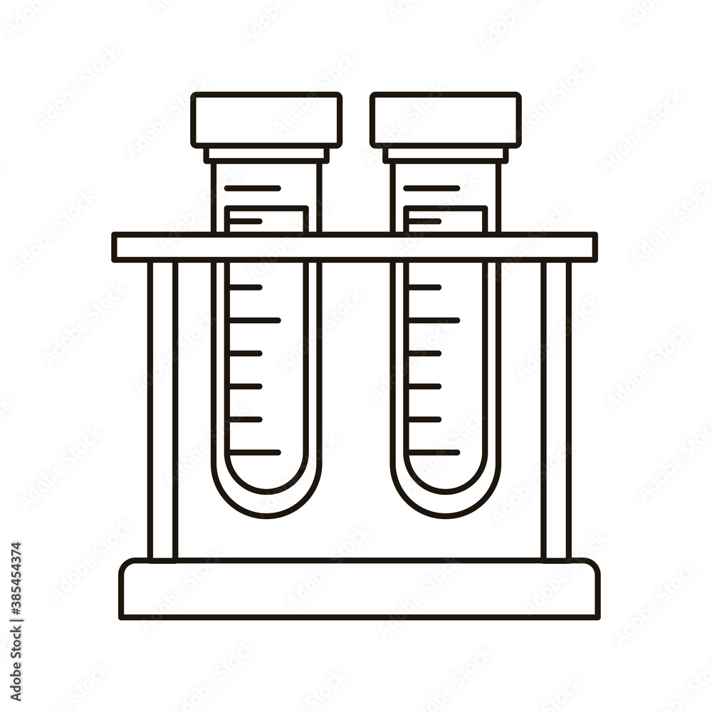 medical tube tests in base laboratory line style icon medical tube tests in base laboratory line style icon