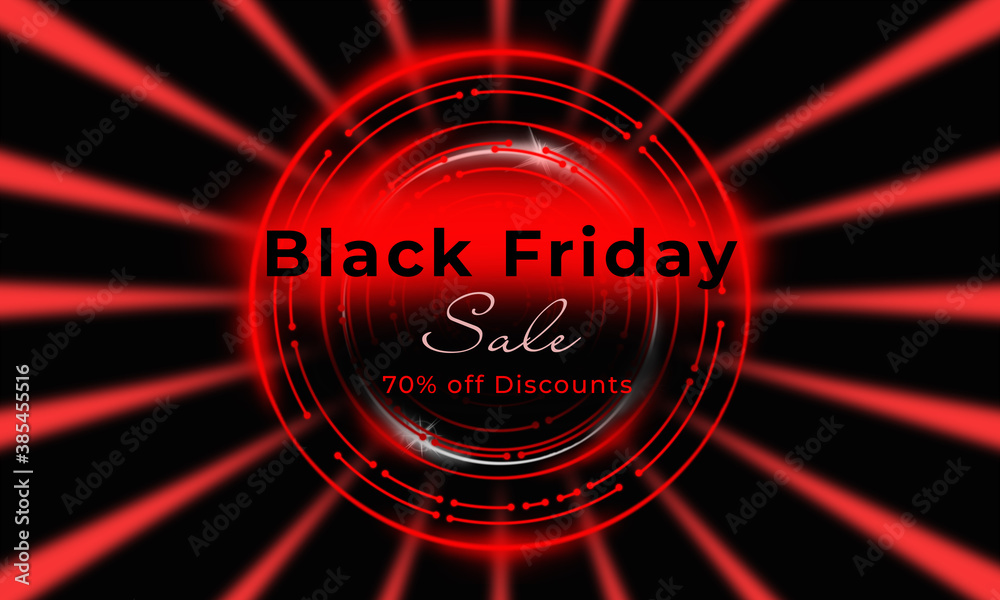 Black Friday. Bright offer to make purchases at a discount mockup