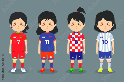 Stock Vector Soccer Character Set