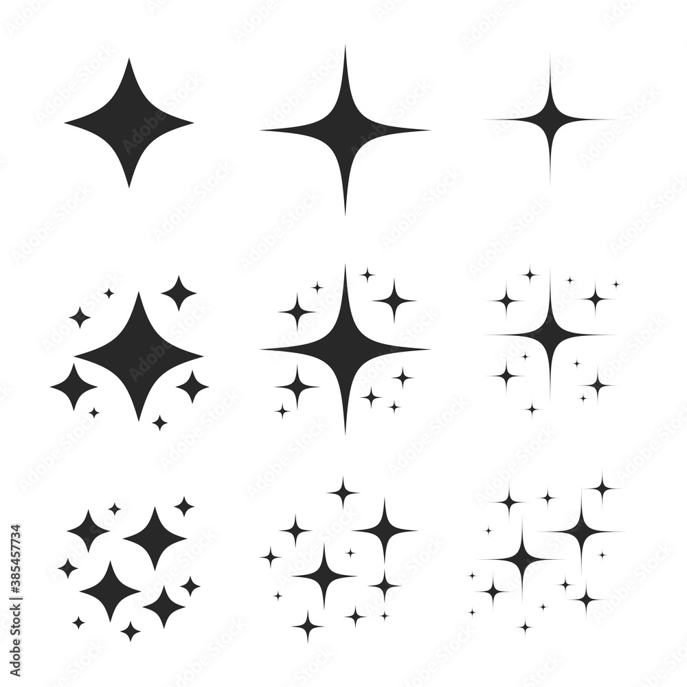 Sparkling black and white symbol vector A set of original sparkling starter icons, a shiny shine, light effect stars,shiny flash,decoration twinkle,Glowing light effect and bursts collection Vector Sparkling black and white symbol vector A set of original sparkling starter icons, a shiny shine, light effect stars,shiny flash,decoration twinkle,Glowing light effect and bursts collection Vector