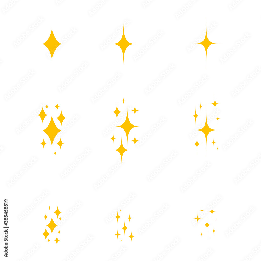 Sparkling black and white symbol vector A set of original sparkling starter icons, a shiny shine, light effect stars,shiny flash,decoration twinkle,Glowing light effect and bursts collection Vector