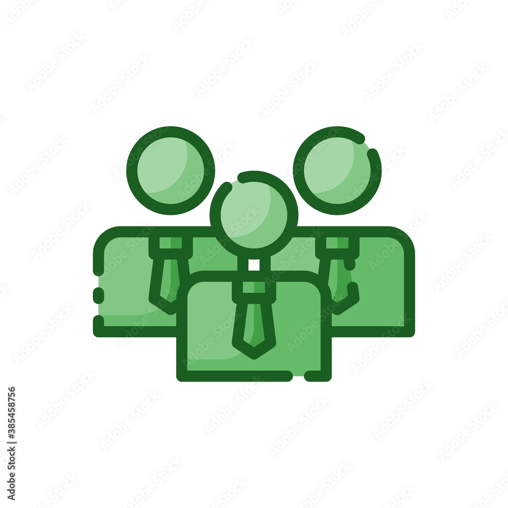 filled line style icon of avatar group. vector illustration for graphic ...