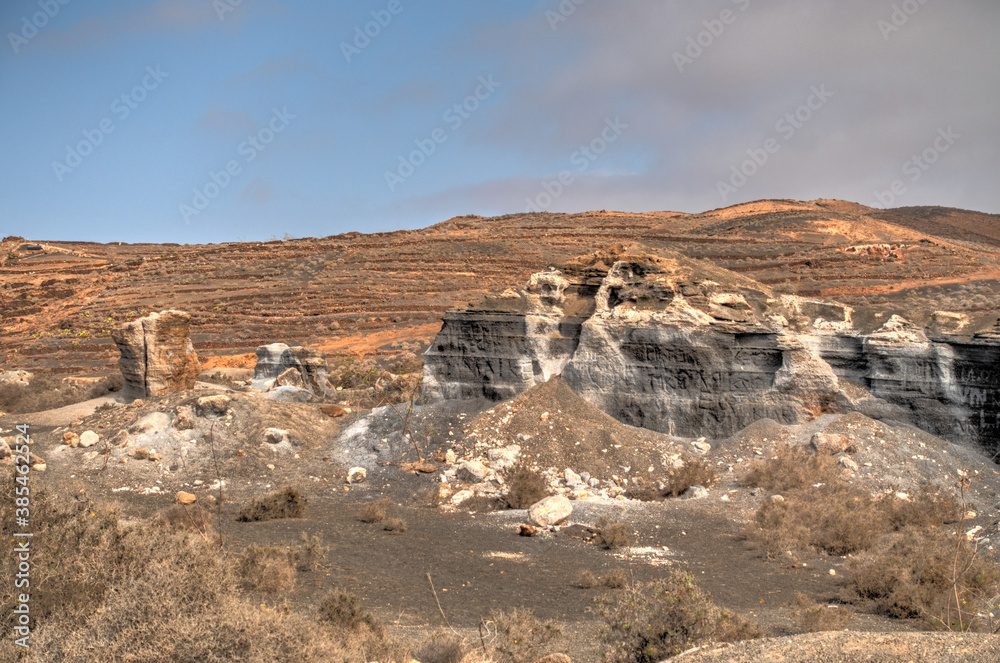 Volcanic landscape in the countryside of Lanzarote Island Volcanic landscape in the countryside of Lanzarote Island