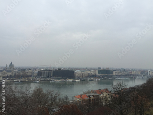cityscape of Budapest city in winter © April Wong