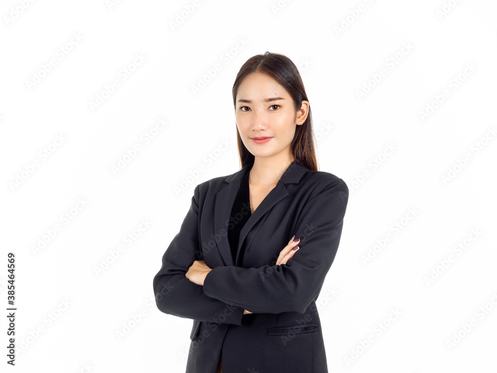 A pretty young Asian business woman in black suit. A pretty young Asian business woman in black suit.